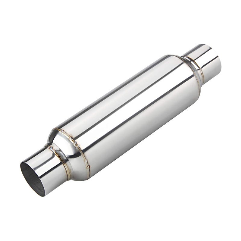 LCGP 2.5" inlet & outlet Universal Resonator, 16" Long Performance Muffler, Weld- On, Straight Through Design, Deep Tone - Image 1